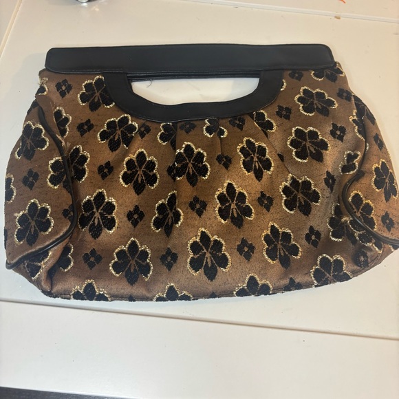 Apt. 9 Y2K Black and Brown Floral Wimsigoth Velvet Clutch - Picture 5 of 11